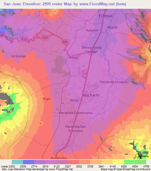 San Juan,Ecuador Elevation Map