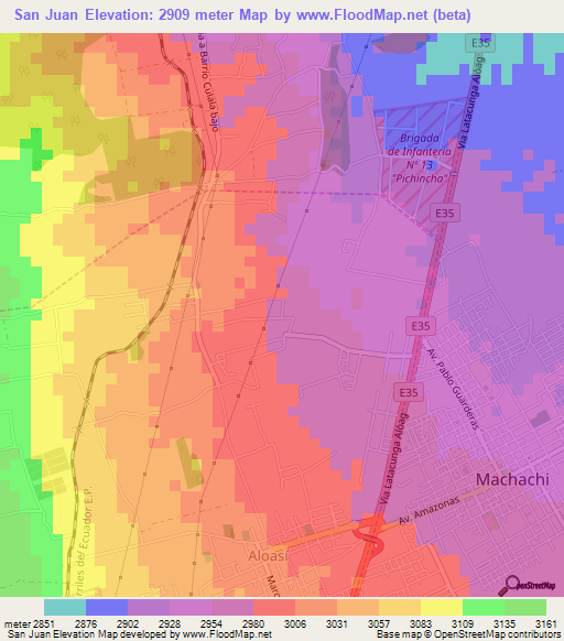 San Juan,Ecuador Elevation Map