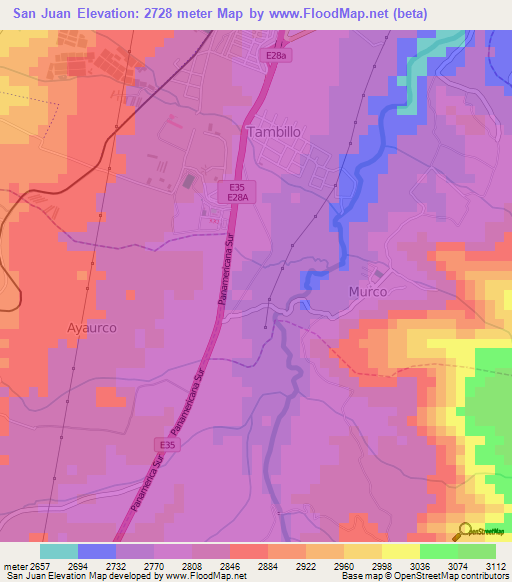 San Juan,Ecuador Elevation Map