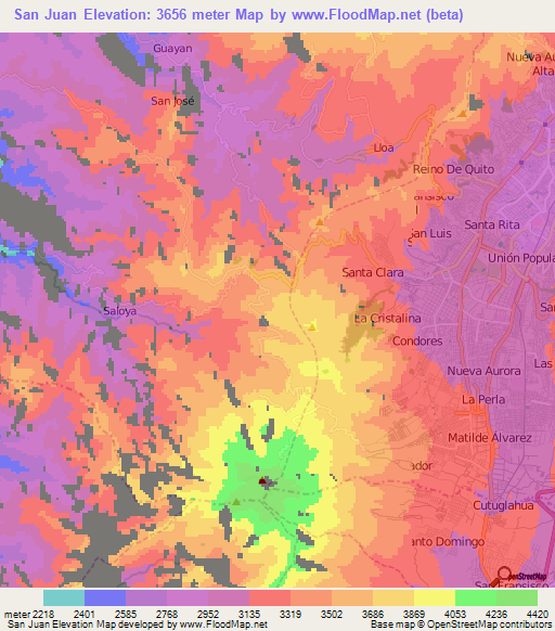 San Juan,Ecuador Elevation Map