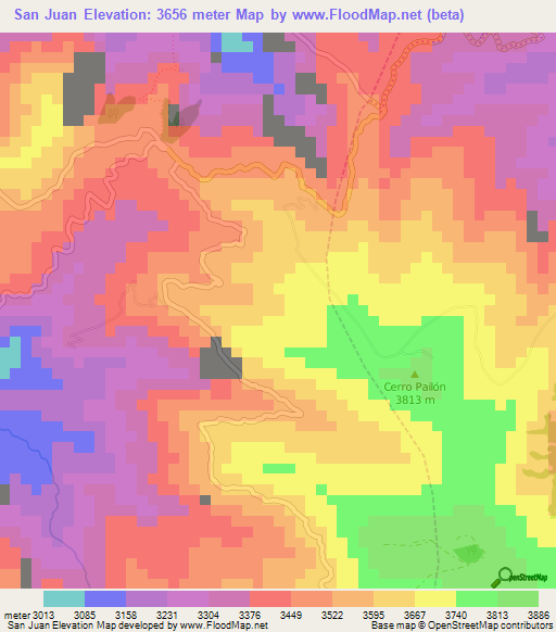 San Juan,Ecuador Elevation Map