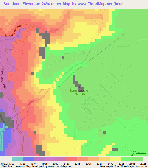 San Juan,Ecuador Elevation Map