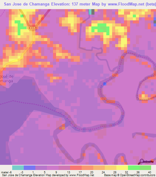 San Jose de Chamanga,Ecuador Elevation Map