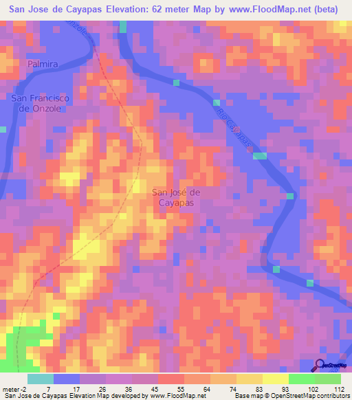 San Jose de Cayapas,Ecuador Elevation Map