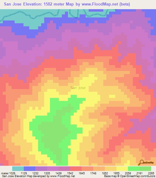 San Jose,Ecuador Elevation Map