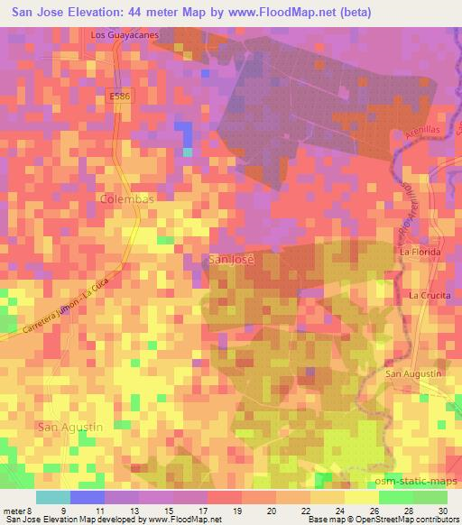 San Jose,Ecuador Elevation Map