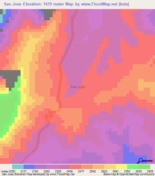 San Jose,Ecuador Elevation Map