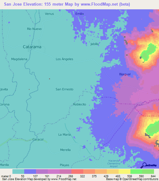 San Jose,Ecuador Elevation Map