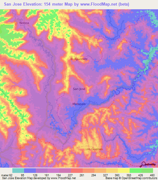 San Jose,Ecuador Elevation Map