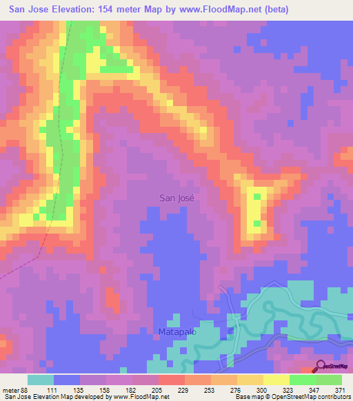 San Jose,Ecuador Elevation Map