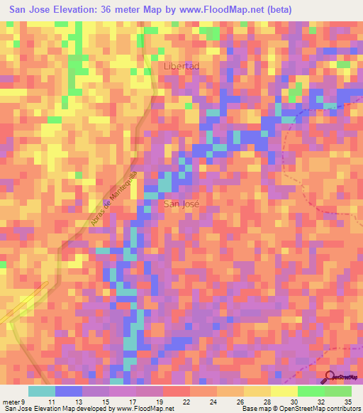 San Jose,Ecuador Elevation Map