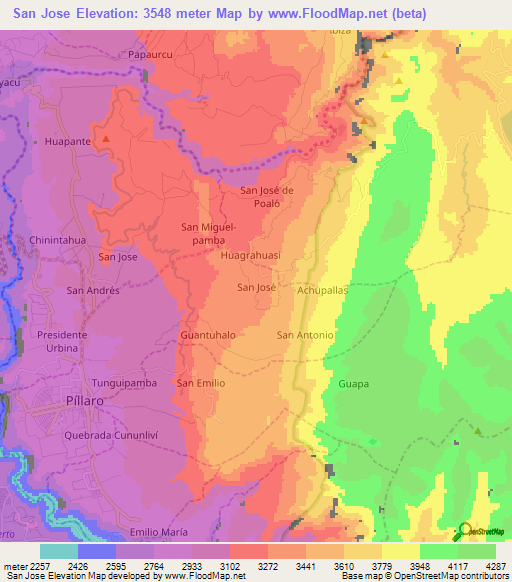 San Jose,Ecuador Elevation Map