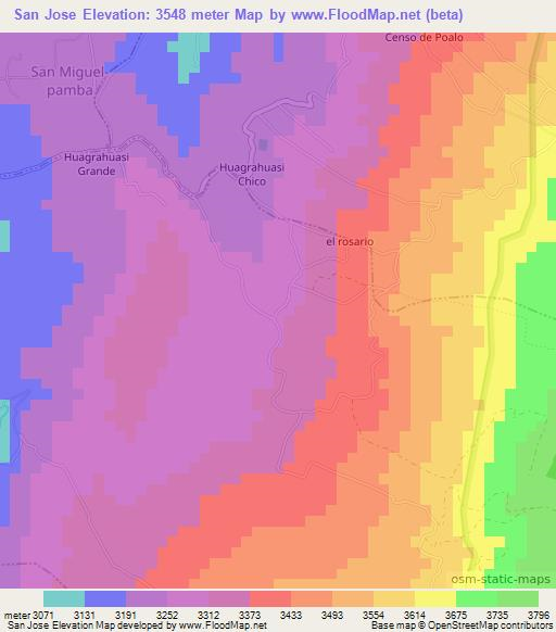 San Jose,Ecuador Elevation Map