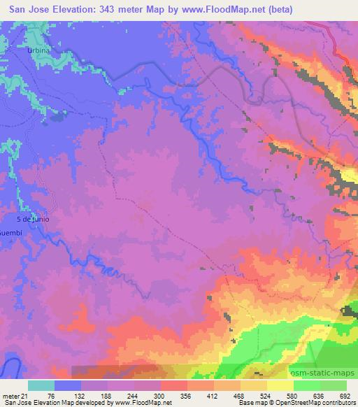 San Jose,Ecuador Elevation Map