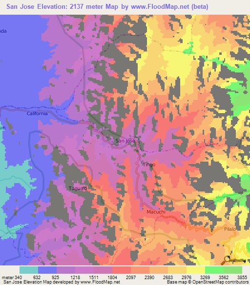 San Jose,Ecuador Elevation Map