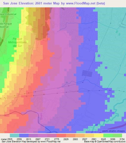 San Jose,Ecuador Elevation Map