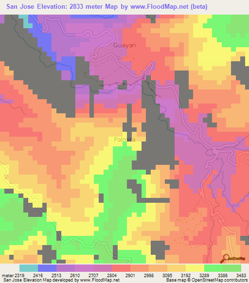 San Jose,Ecuador Elevation Map