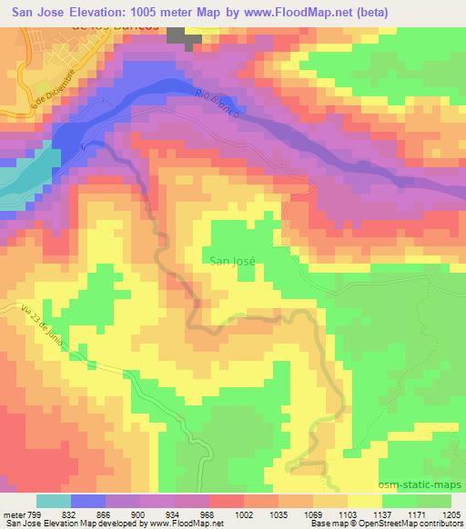 San Jose,Ecuador Elevation Map