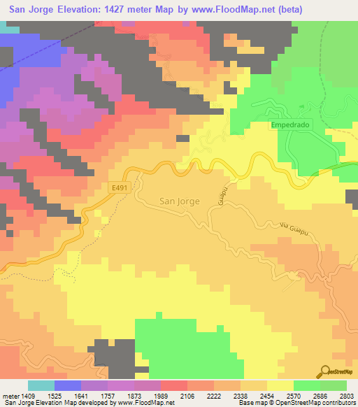 San Jorge,Ecuador Elevation Map