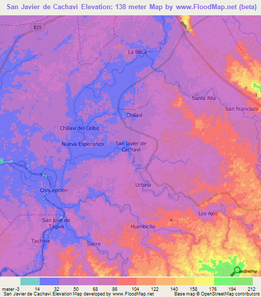 San Javier de Cachavi,Ecuador Elevation Map