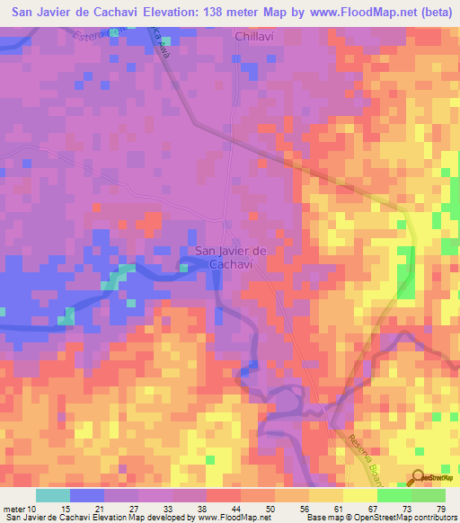 San Javier de Cachavi,Ecuador Elevation Map