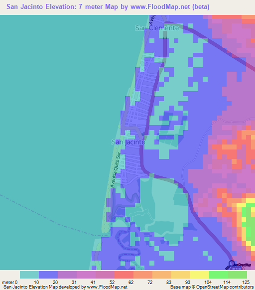 San Jacinto,Ecuador Elevation Map