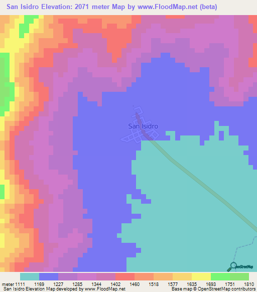 San Isidro,Ecuador Elevation Map