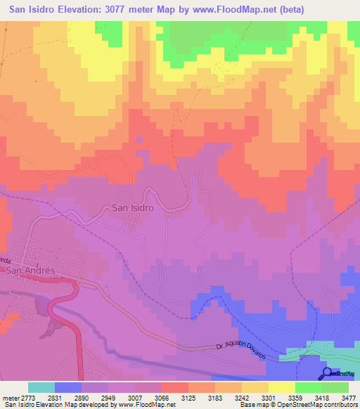 San Isidro,Ecuador Elevation Map