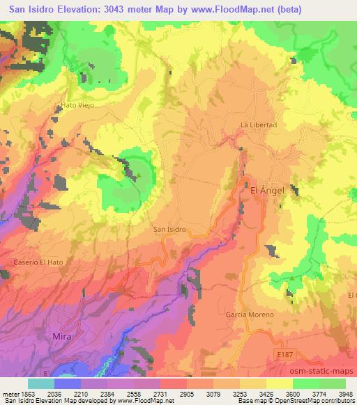 San Isidro,Ecuador Elevation Map