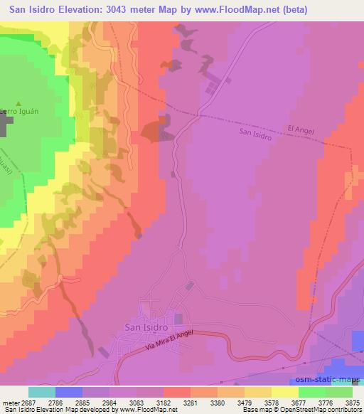 San Isidro,Ecuador Elevation Map