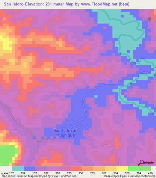 San Isidro,Ecuador Elevation Map