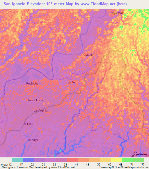 San Ignacio,Ecuador Elevation Map