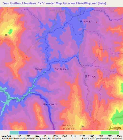 San Guillen,Ecuador Elevation Map