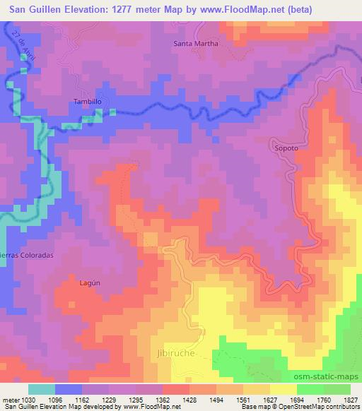 San Guillen,Ecuador Elevation Map