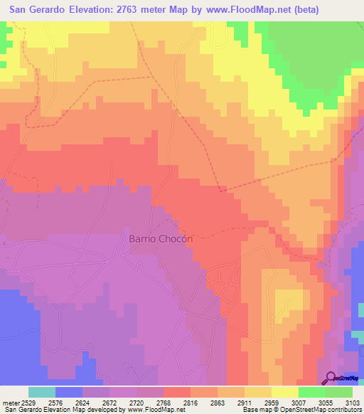 San Gerardo,Ecuador Elevation Map