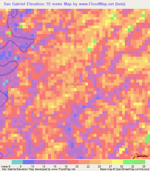 San Gabriel,Ecuador Elevation Map