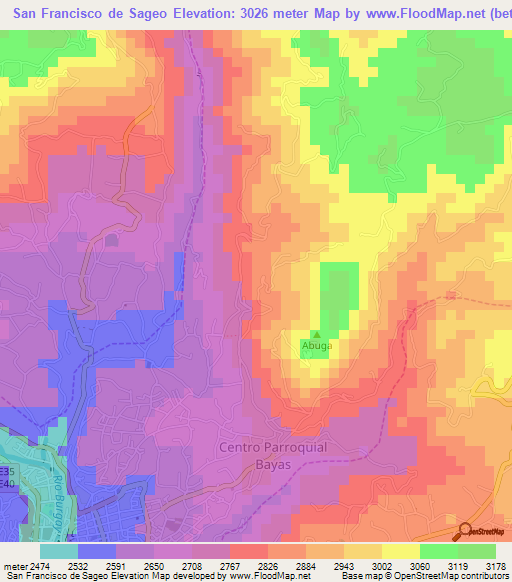 San Francisco de Sageo,Ecuador Elevation Map