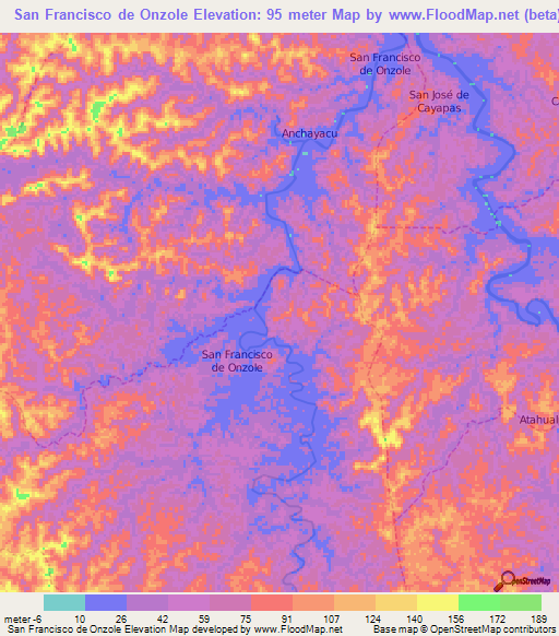 San Francisco de Onzole,Ecuador Elevation Map