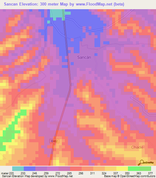 Sancan,Ecuador Elevation Map