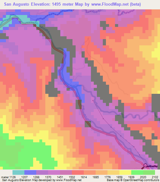 San Augusto,Ecuador Elevation Map