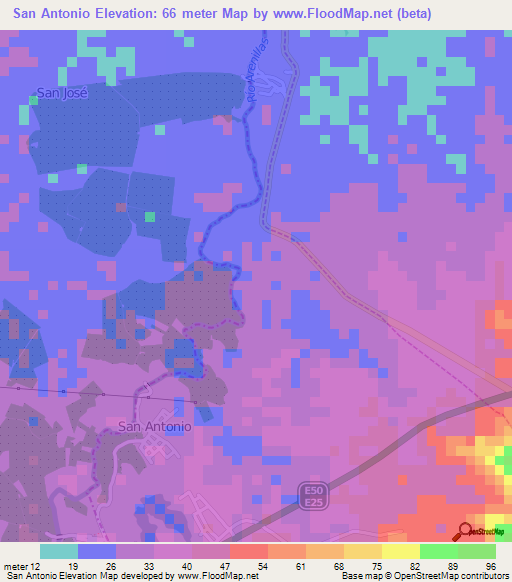 San Antonio,Ecuador Elevation Map