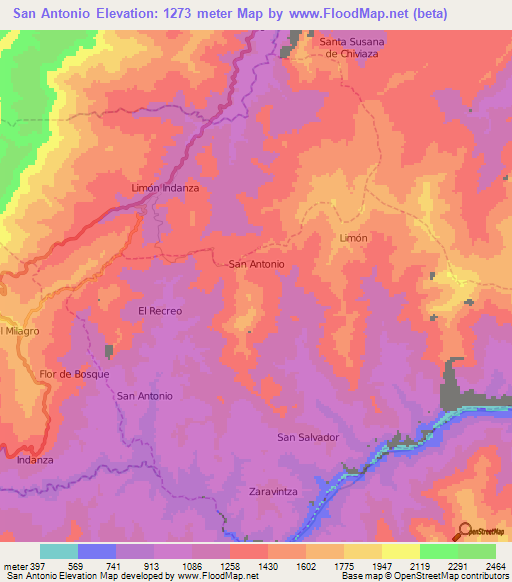 San Antonio,Ecuador Elevation Map