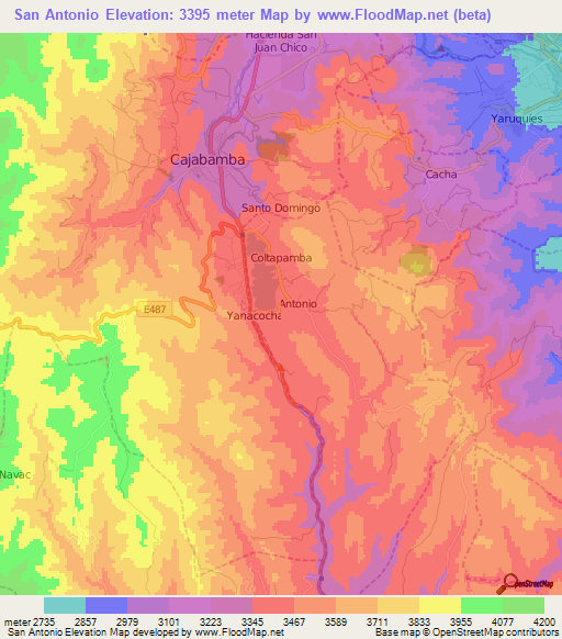 San Antonio,Ecuador Elevation Map