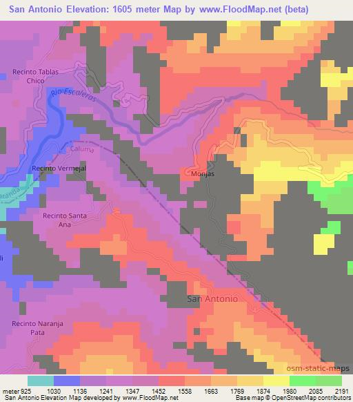 San Antonio,Ecuador Elevation Map