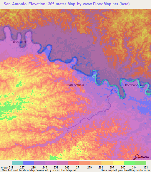 San Antonio,Ecuador Elevation Map