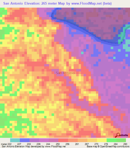 San Antonio,Ecuador Elevation Map