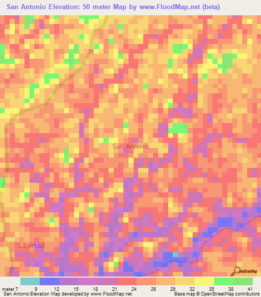 San Antonio,Ecuador Elevation Map