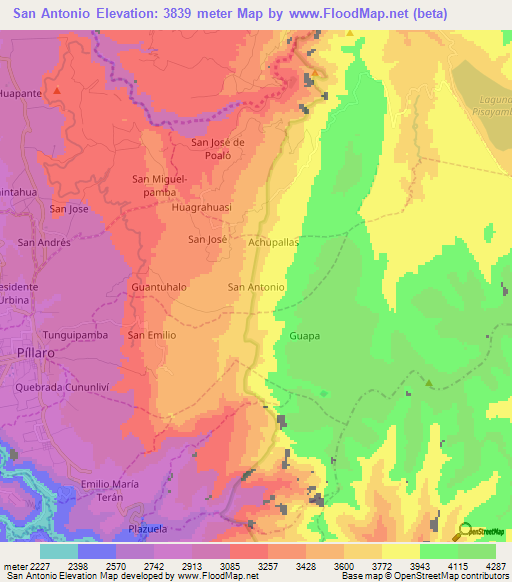 San Antonio,Ecuador Elevation Map