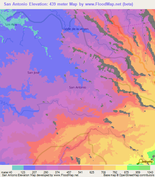 San Antonio,Ecuador Elevation Map