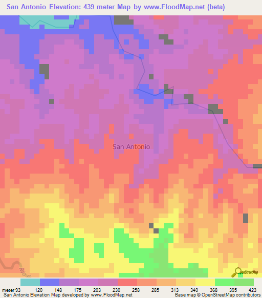 San Antonio,Ecuador Elevation Map